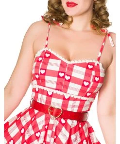 Sheen New In Timeless Heartbreaker Sun 50's Swing Dress Red White