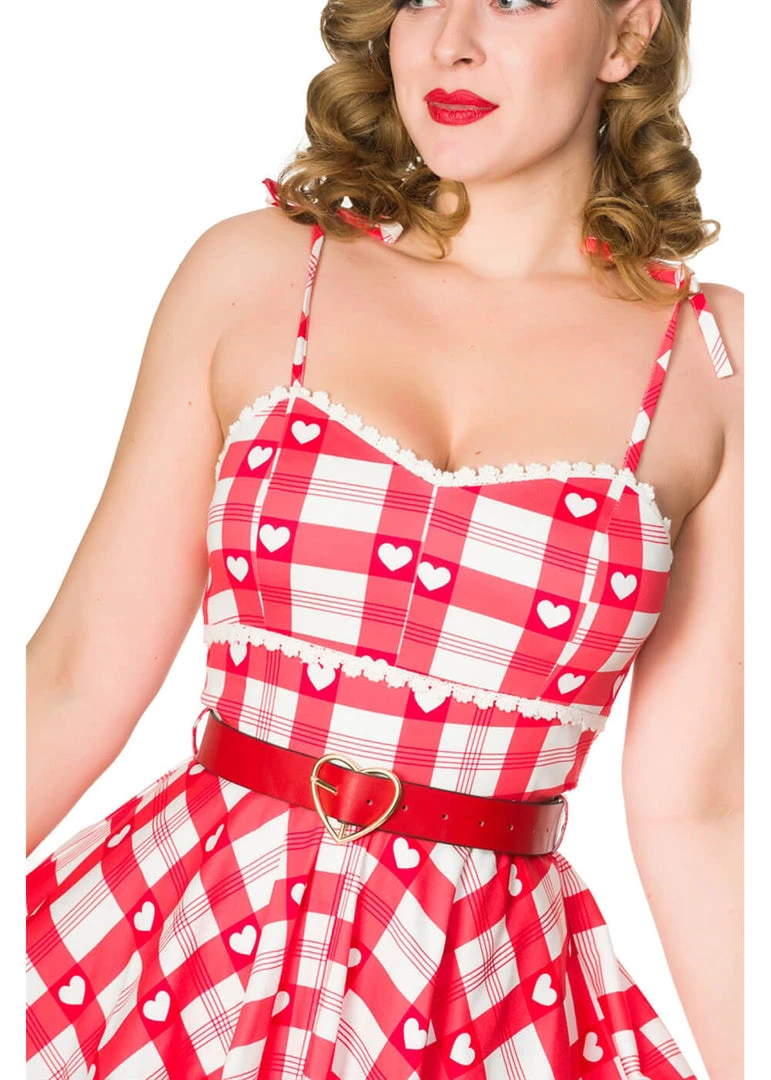 Sheen New In Timeless Heartbreaker Sun 50's Swing Dress Red White