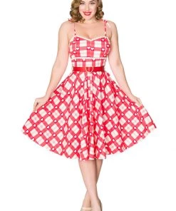 Sheen New In Timeless Heartbreaker Sun 50's Swing Dress Red White