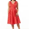 Sheen New In Timeless Hazel Floral 50's Swing Dress Red