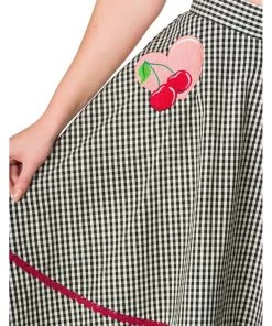 Sheen Timeless Heartbreaker Joe 50's Swing Skirt Black White