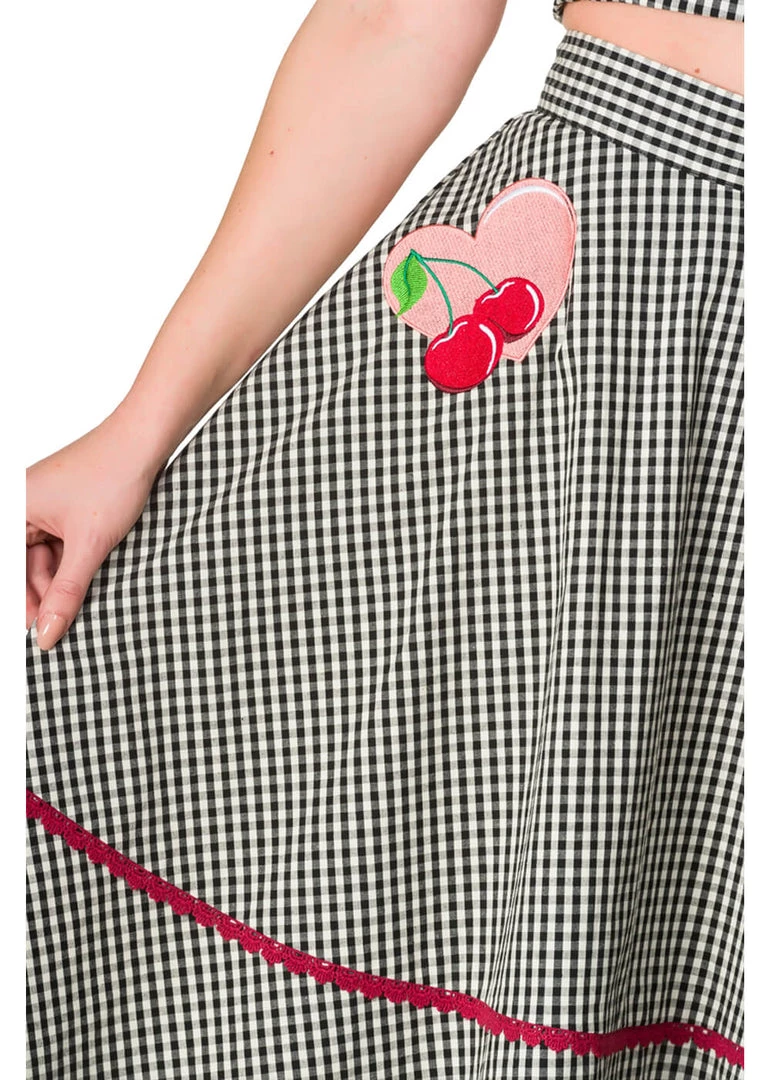 Sheen Timeless Heartbreaker Joe 50's Swing Skirt Black White