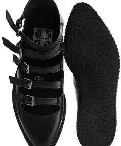 T.U.K Strappy Ballet Pointed Creepers Black