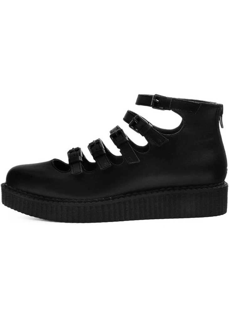 T.U.K Strappy Ballet Pointed Creepers Black