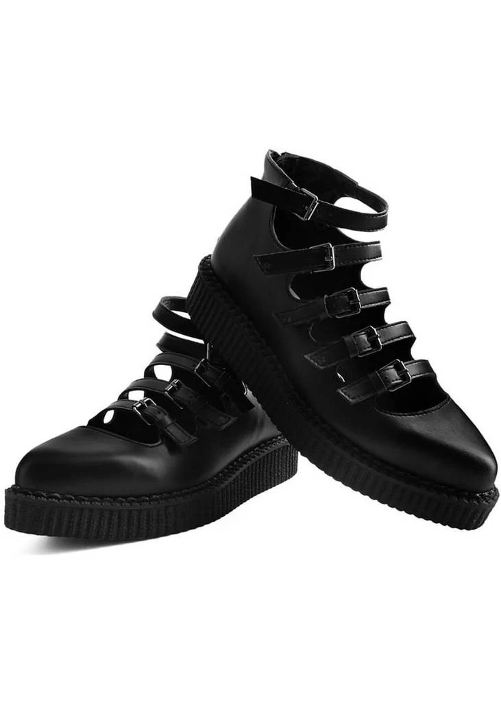 T.U.K Strappy Ballet Pointed Creepers Black