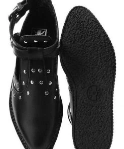 T.U.K Western Buckle Pointed Vegan Creepers Black