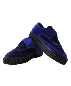 T.U.K Velvet Vegan Creeper Dark Blue