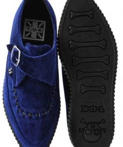 T.U.K Velvet Vegan Creeper Dark Blue