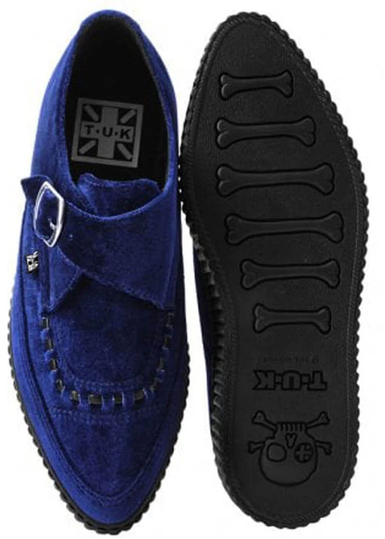 T.U.K Velvet Vegan Creeper Dark Blue