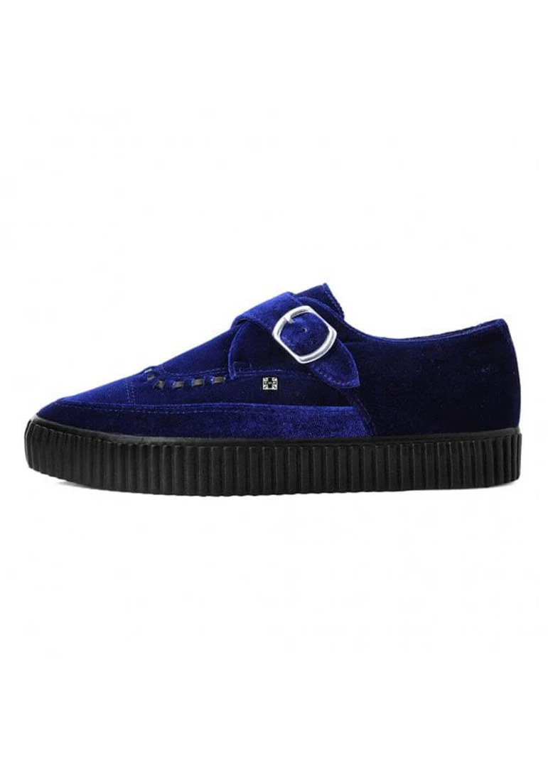 T.U.K Velvet Vegan Creeper Dark Blue