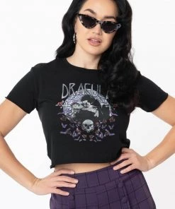Unique Vintage X Universal Monsters Dracula Crop T-Shirt Black
