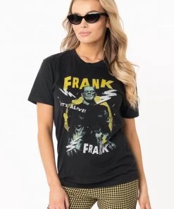 New In Unique Vintage X Universal Monsters Electrifying Frankenstein T-Shirt Black