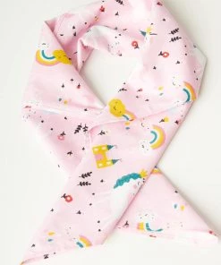 Unique Vintage Fairytale Unicorn Rainbow Scarf Pink New In