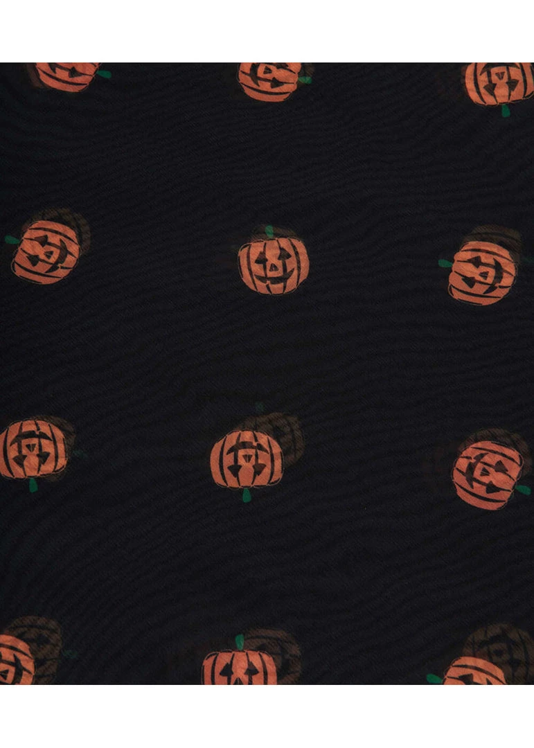 New In Unique Vintage Pumpkin Scarf Black