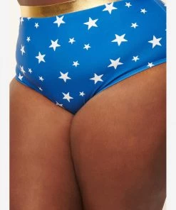 Unique Vintage X DC Comics Wonder Woman Bikini Bottom Blue New In