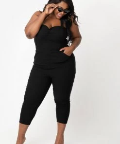 New In Unique Vintage Marcel Halter 50's Jumpsuit Black