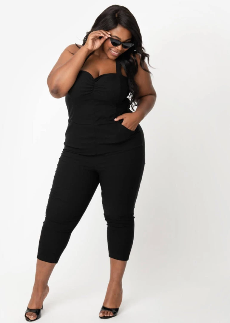 New In Unique Vintage Marcel Halter 50's Jumpsuit Black