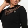 Unique Vintage Widow Spider Top Black New In