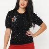 New In Unique Vintage X Peanuts Snoopy Dance Telluride 50's Cardigan Black
