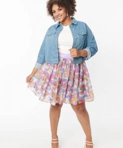 New In Unique Vintage X Care Bears Kingdom Of Caring Tulle Skirt Purple