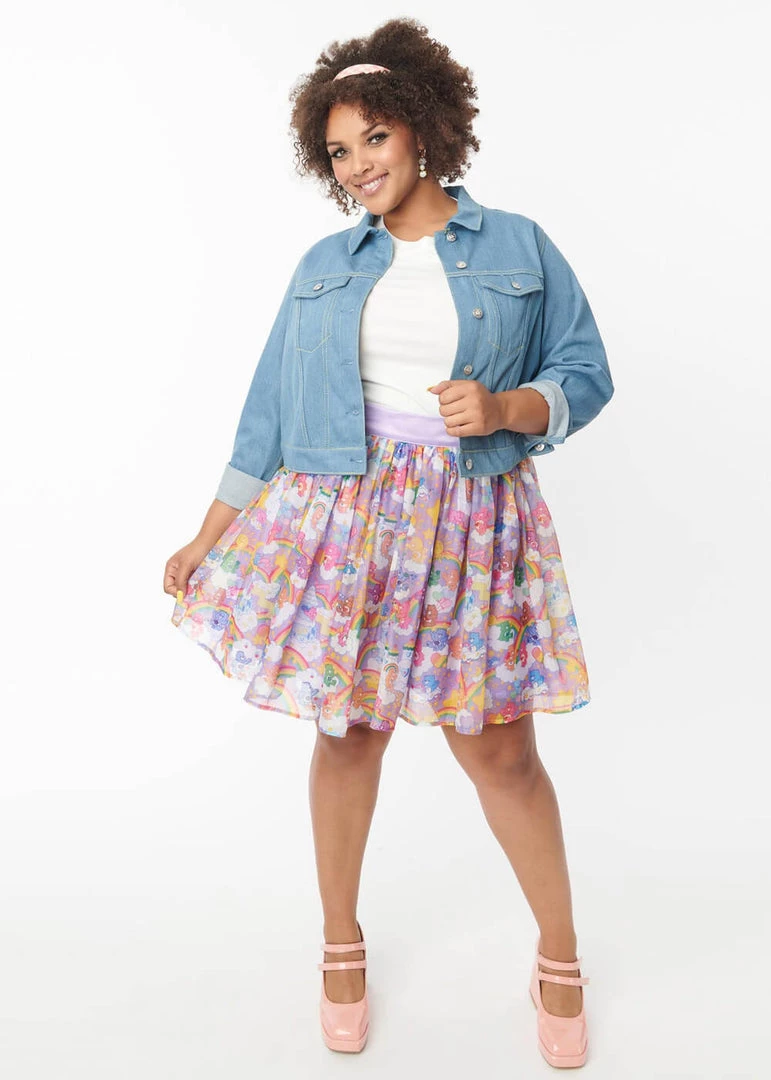 New In Unique Vintage X Care Bears Kingdom Of Caring Tulle Skirt Purple