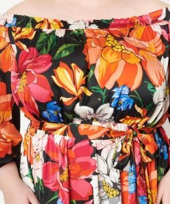 New In Unique Vintage Sweet Escape 70's Maxi Dress Black Pink