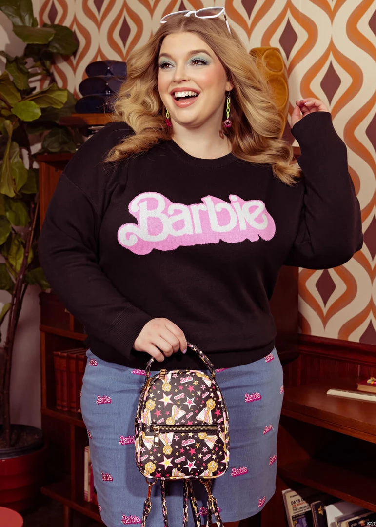 New In Unique Vintage X Barbie Logo What A Classic Denim 60's Mini Skirt Blue