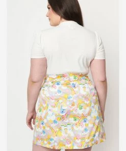New In Unique Vintage X Care Bears Kingdom Of Caring 60's Mini Skirt Multi