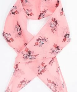 Unique Vintage X Peanuts Snoopy & Lucy Kiss Scarf Pink