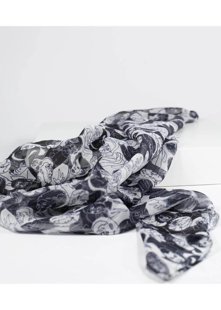 New In Unique Vintage X Universal Monsters Horror Icon Scarf White