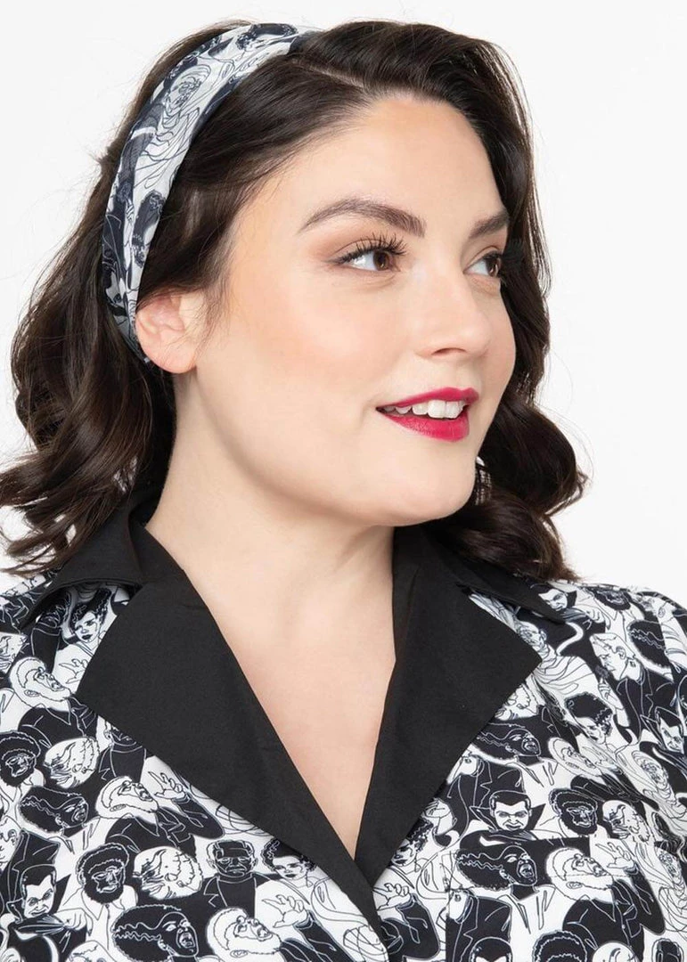 New In Unique Vintage X Universal Monsters Horror Icon Scarf White