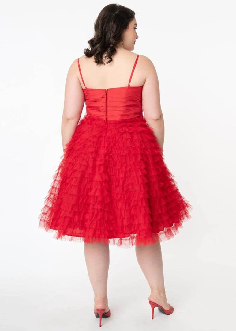 Unique Vintage Cupcake Prom 50's Dress Red