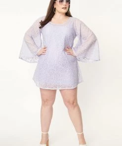 Unique Vintage Smak Parlour Lavender Floral 60's Mini Dress Purple New In