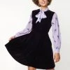 Unique Vintage Smak Parlour She.E.O. Scaredy Cat 60's A-Line Dress Black Purple