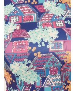 New In Unique Vintage Smak Parlour Fancy Houses 60's Mini Dress Fuchsia