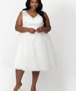 Unique Vintage Unique Vintage Monte Carlo 50’s Wedding Dress Ivory New In