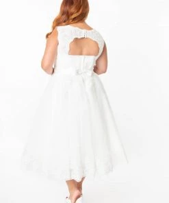 Unique Vintage Unique Vintage Tropez 50’s Wedding Dress White