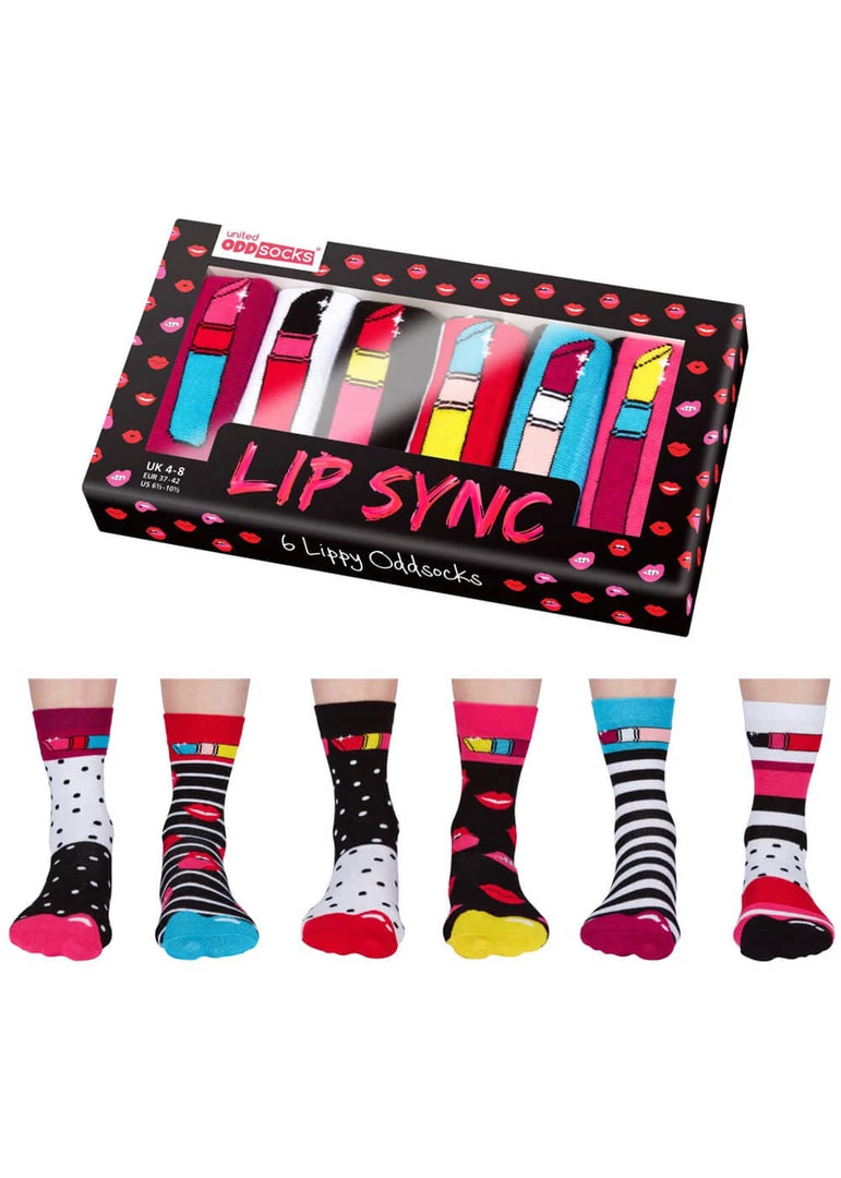 New In United Odd Socks 6 Ladies Socks Lip Sync