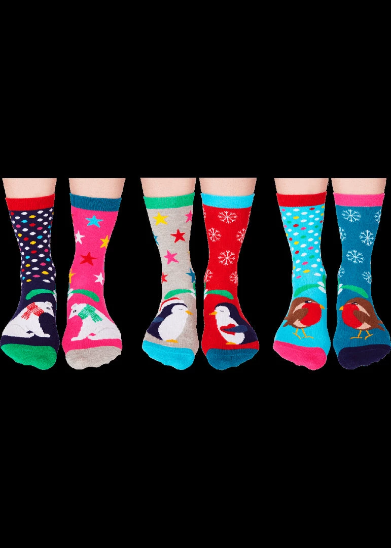 United Odd Socks 6 Ladies Socks Merry Kissmas Christmas New In