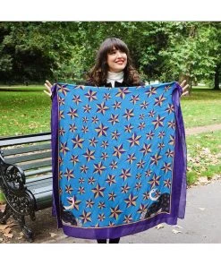 Vendula London Animal Park Oistrich Scarf Blue New In