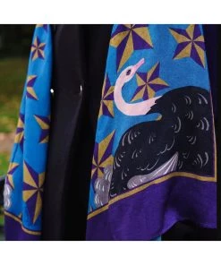 Vendula London Animal Park Oistrich Scarf Blue New In