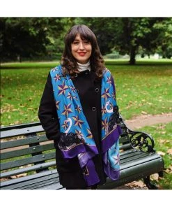 Vendula London Animal Park Oistrich Scarf Blue New In