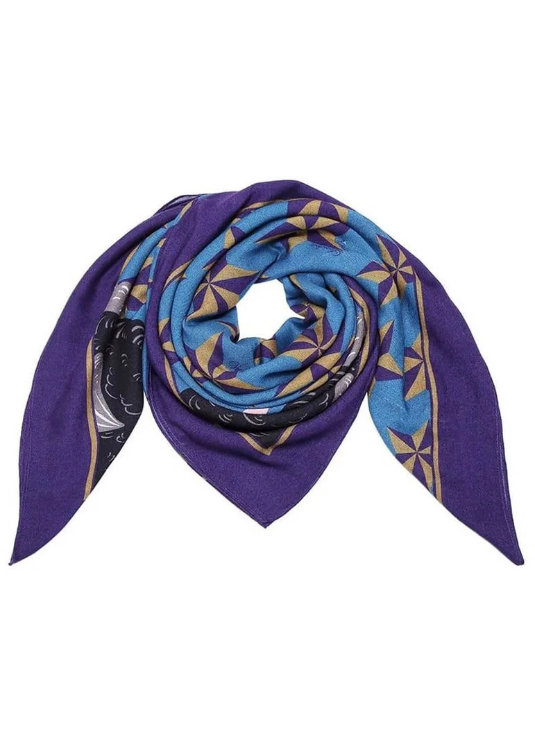 Vendula London Animal Park Oistrich Scarf Blue New In