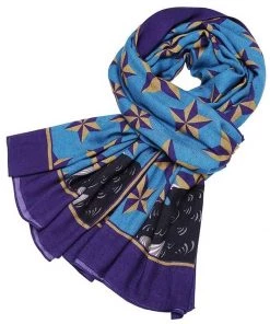 Vendula London Animal Park Oistrich Scarf Blue New In