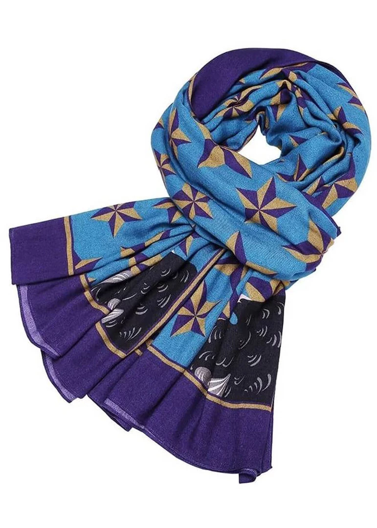 Vendula London Animal Park Oistrich Scarf Blue New In