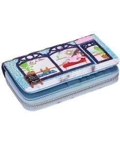 Vendula London Posh Paws Spa Dog Wallet Medium Blue New In