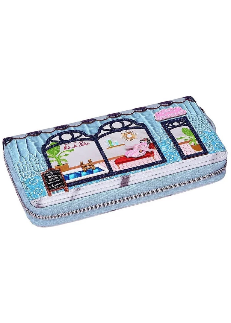 Vendula London Posh Paws Spa Dog Wallet Large Blue New In
