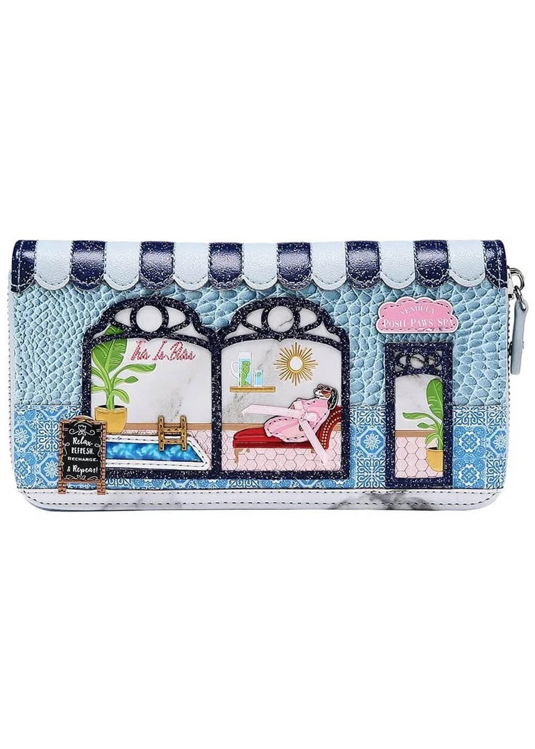 Vendula London Posh Paws Spa Dog Wallet Large Blue New In