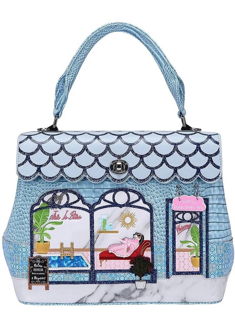 Vendula London Posh Paws Spa Dog Grace Bag Blue New In