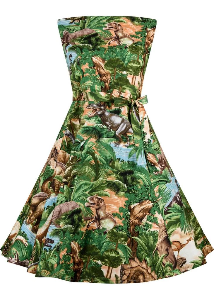 New In Victory Parade Rosa Dinosaur Swing Dress